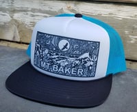 Mt Baker Snowy Owl Trucker Hat - Mt baker snowy owl trucker hat teal white