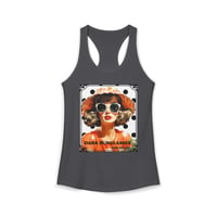 Image 14 of Retro Polka Dot Tank — "Dark Sunglasses Hide All Sins" Vintage Graphic Racerback Tank