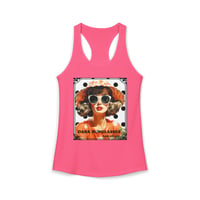 Image 16 of Retro Polka Dot Tank — "Dark Sunglasses Hide All Sins" Vintage Graphic Racerback Tank