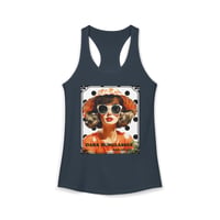 Image 8 of Retro Polka Dot Tank — "Dark Sunglasses Hide All Sins" Vintage Graphic Racerback Tank