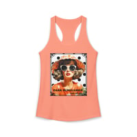 Image 18 of Retro Polka Dot Tank — "Dark Sunglasses Hide All Sins" Vintage Graphic Racerback Tank