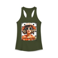 Image 10 of Retro Polka Dot Tank — "Dark Sunglasses Hide All Sins" Vintage Graphic Racerback Tank