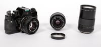 Image 1 of Praktica BC1 SLR Film Camera w/ Praktikar 50mm F1.9 35mm F2.4 135mm F2.8 lenses