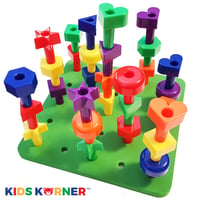 Image 1 of Shapes Stacking Pegboard Set