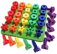 Image 5 of Shapes Stacking Pegboard Set