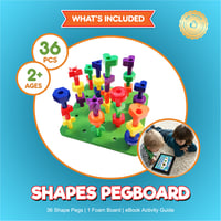 Image 2 of Shapes Stacking Pegboard Set