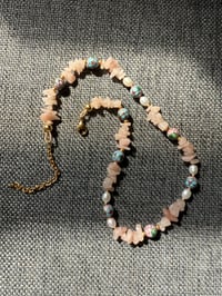Image 4 of Balletcore Necklace (Rose Quartz/Pearl/Cloisonne)