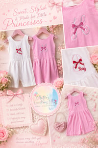 Image 1 of Girls Embroidery Personalised All In One outfits 