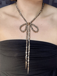 Image 1 of Iridescent Taupe Pearl “Bow-lo” Options
