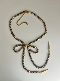 Image 3 of Iridescent Taupe Pearl “Bow-lo” Options
