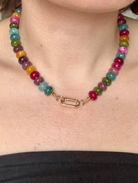 Image 3 of Dyed Jade (Carabiner Push Gate or Lobster Clasp)