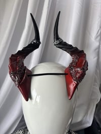 Image 1 of Filagree Succubus Horns | Ombre Red Glitter | L