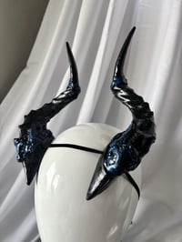 Image 5 of Filagree Succubus Horns | blue Glitter | L
