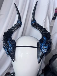 Image 1 of Filagree Succubus Horns | blue Glitter | L