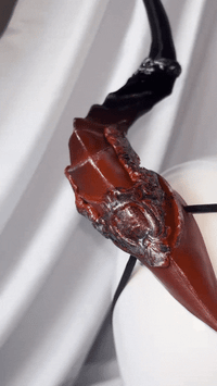 Image 2 of Filagree Succubus Horns | Ombre Red Glitter | L