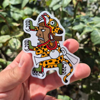 Image 2 of Mixtec Jaguar Warrior Vinyl Sticker
