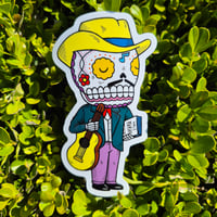 Image 1 of El Músico Calavera Vinyl Sticker
