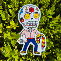 Image 1 of El Valiente Calavera Vinyl Sticker