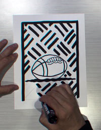 Image 3 of "PIGSKIN SPIN" ORIGANAL DRAWINGS