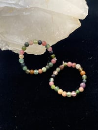 Image 3 of AAA Grade Natural Multi-Color Tourmaline Eternity Beaded Ring – Handmade Stretch Gemstone Ring