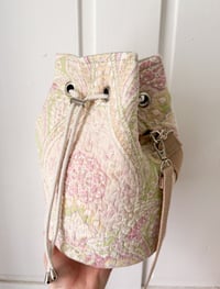 Image 3 of Upcycled Quilted Mini Drawstring Bag 