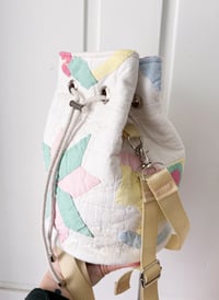 Image 2 of Upcycled Vintage Quilt Drawstring Bag 