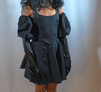 Black Corset Set With Detachable Sleeve