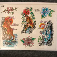 Image 1 of 1991 Official Tattoo brand tiger production sheet 91-c