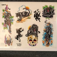 Image 1 of 1991 Official Tattoo Brand panther production sheet 136-c