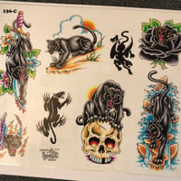 Image 2 of 1991 Official Tattoo Brand panther production sheet 136-c