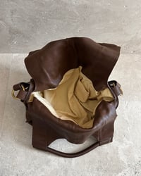 Image 9 of BROWN LEATHER FOLDOVER BAG