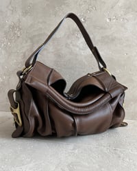 Image 4 of BROWN LEATHER FOLDOVER BAG