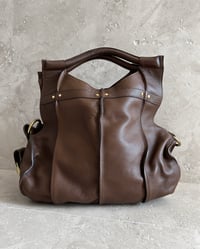 Image 8 of BROWN LEATHER FOLDOVER BAG