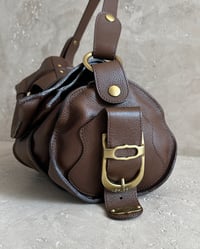 Image 6 of BROWN LEATHER FOLDOVER BAG
