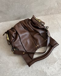 Image 11 of BROWN LEATHER FOLDOVER BAG