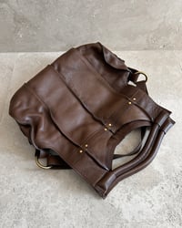 Image 12 of BROWN LEATHER FOLDOVER BAG