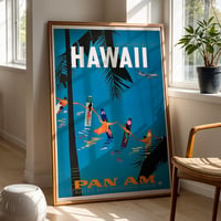 Image 1 of Pan Am – Jet Clippers to Hawaii – Vintage Travel Poster