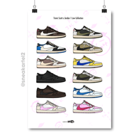 Image 1 of Sneaker Poster Travis Scott Jordan 1 Low Collection