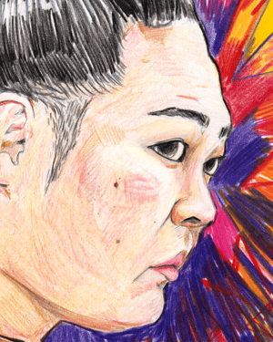 Image of Enho - a4 colour pencil drawing
