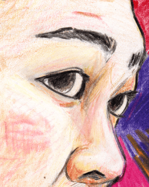 Image of Enho - a4 colour pencil drawing