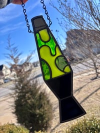 Image 5 of Retro Green Lava Lamp Stained Glass Suncatcher - Fremont Glass Retro Lava Lamp 