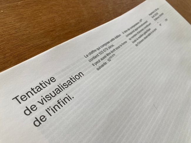 TENTATIVE DE VISUALISATION DE L'INFINI