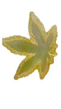 Image 1 of Leaf Shaped Ashtray Glow in the Dark