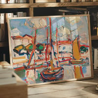 Image 3 of “Boats in Port” Expressionist Coastal Painting | Samuel John Peploe Artwork