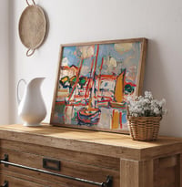 Image 4 of “Boats in Port” Expressionist Coastal Painting | Samuel John Peploe Artwork
