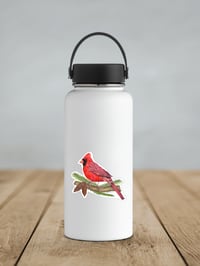 Image 3 of Red Cardinal Bird Vinyl Sticker