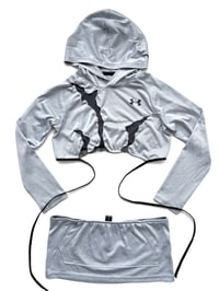 Image 1 of TERROR VISION - Upcycled Under Armour hoodie + micro skirt set