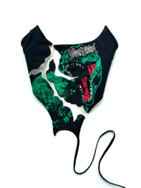 Image 1 of TERROR VISION - Upcycled dinosaur cut-out corset