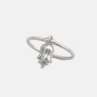 Image 1 of May Bell Flower Ring-Silver