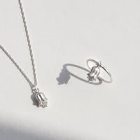 Image 2 of May Bell Flower Necklace-Silver